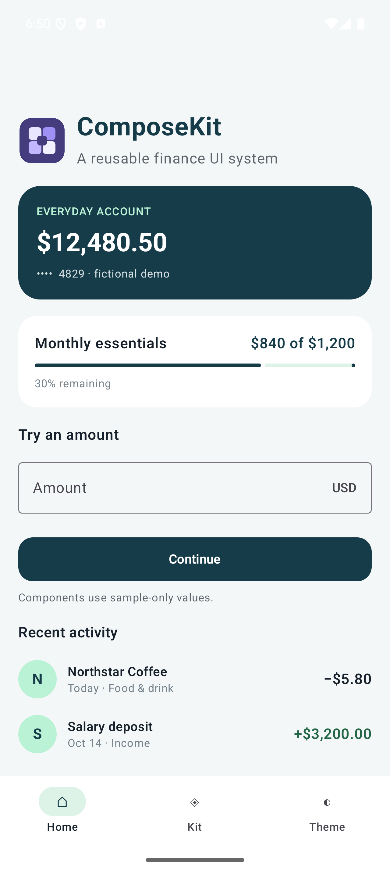 ComposeKit app interface